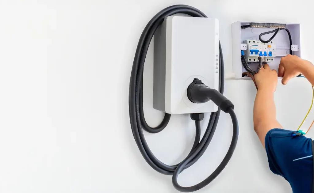 Électricien indépendant installant une borne IRVE en France, 2025