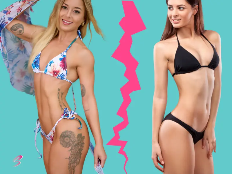 Comparaison entre la tendance clean girl et une femme tatouée en 2025, reflet de la culture du tatouage et réseaux sociaux