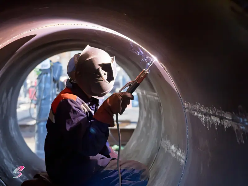 Soudeur spécialisé intervenant à l’intérieur d’une canalisation en France