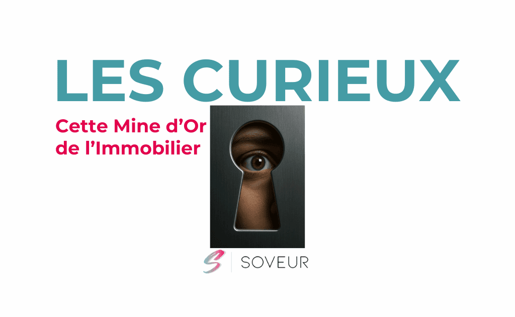 Un œil observe à travers un trou de serrure, symbolisant les internautes curieux qui explorent les annonces immobilières sans intention d’achat immédiat.