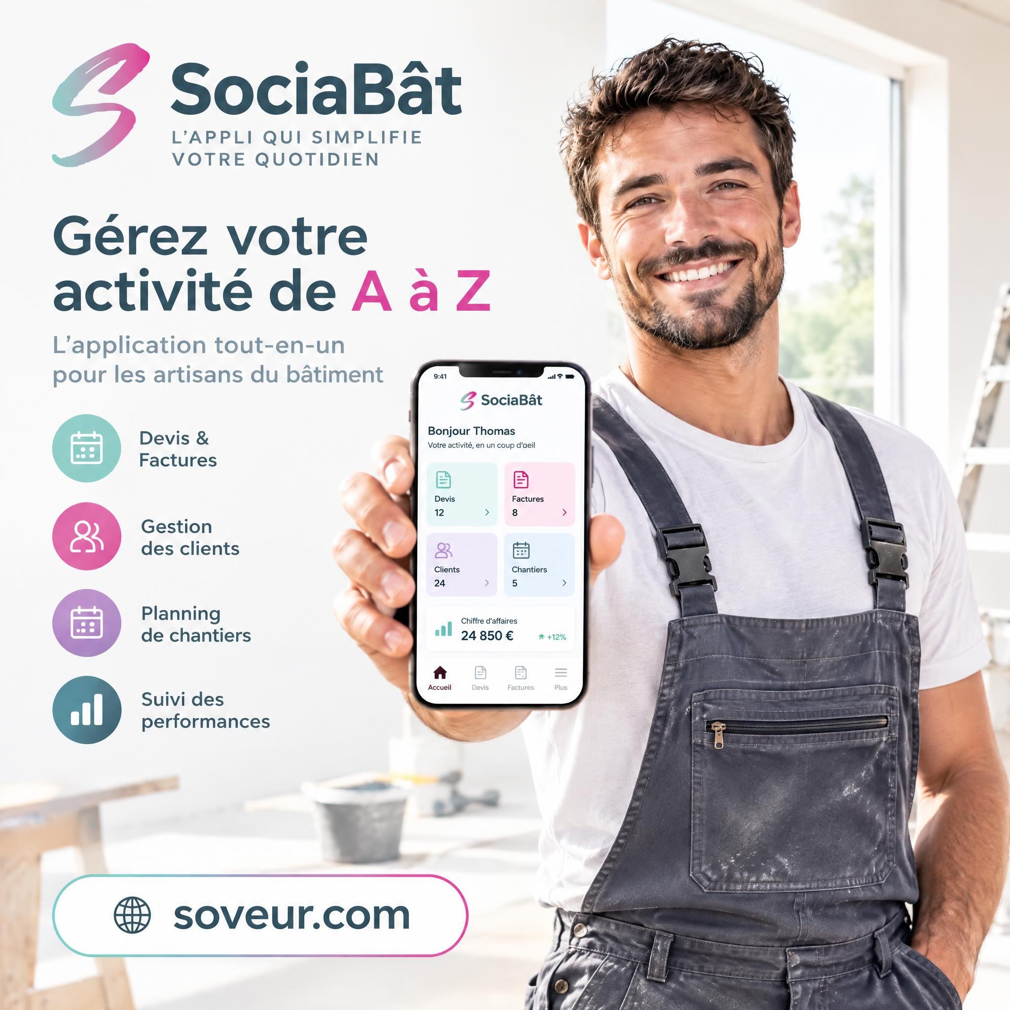 Artisan certifié sur chantier de rénovation avec Soveur sans surcoût d'intermédiaire