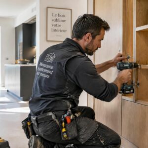 Artisan menuisier professionnel réalisant l’agencement sur-mesure et la menuiserie intérieure à Sèvremoine près de Cholet