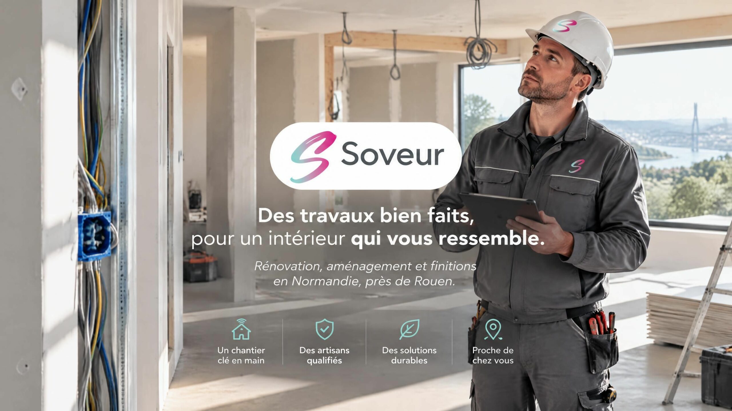 Artisan entrepreneur North Wall en second-œuvre et rénovation à Rouen et Bois-Guillaume certifié Soveur