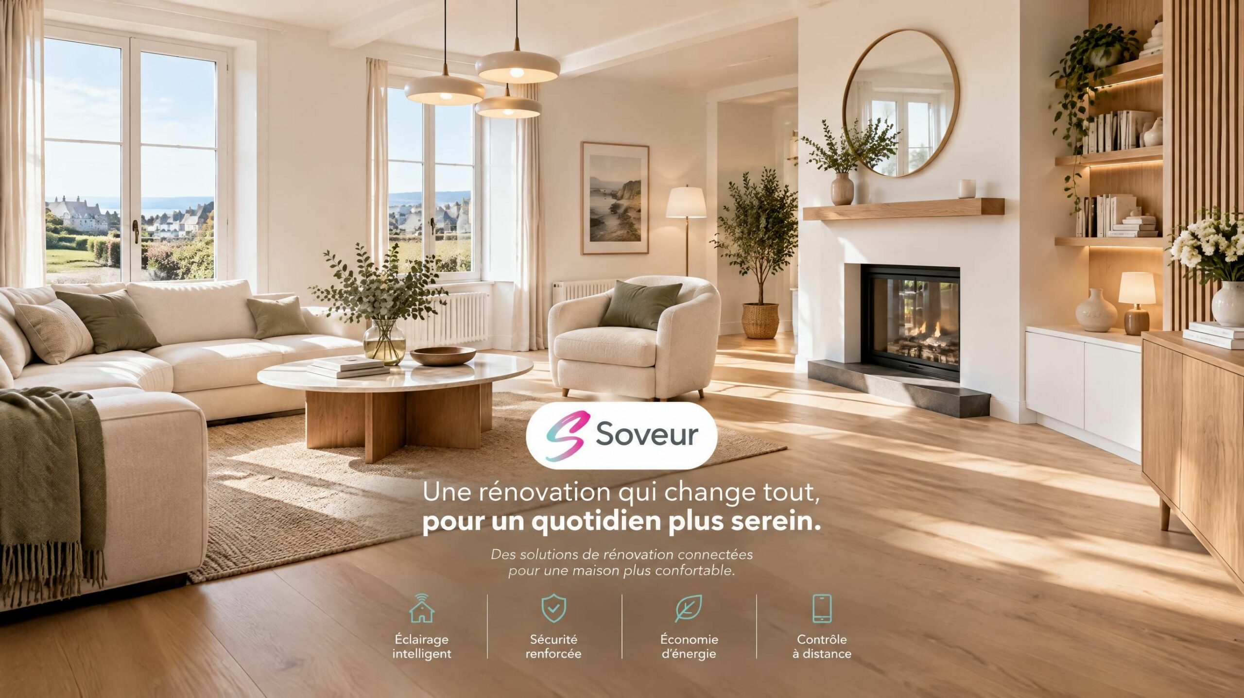 Rénovation intérieure contemporaine d'un salon avec parquet et peinture soignée à Bois-Guillaume par North Wall