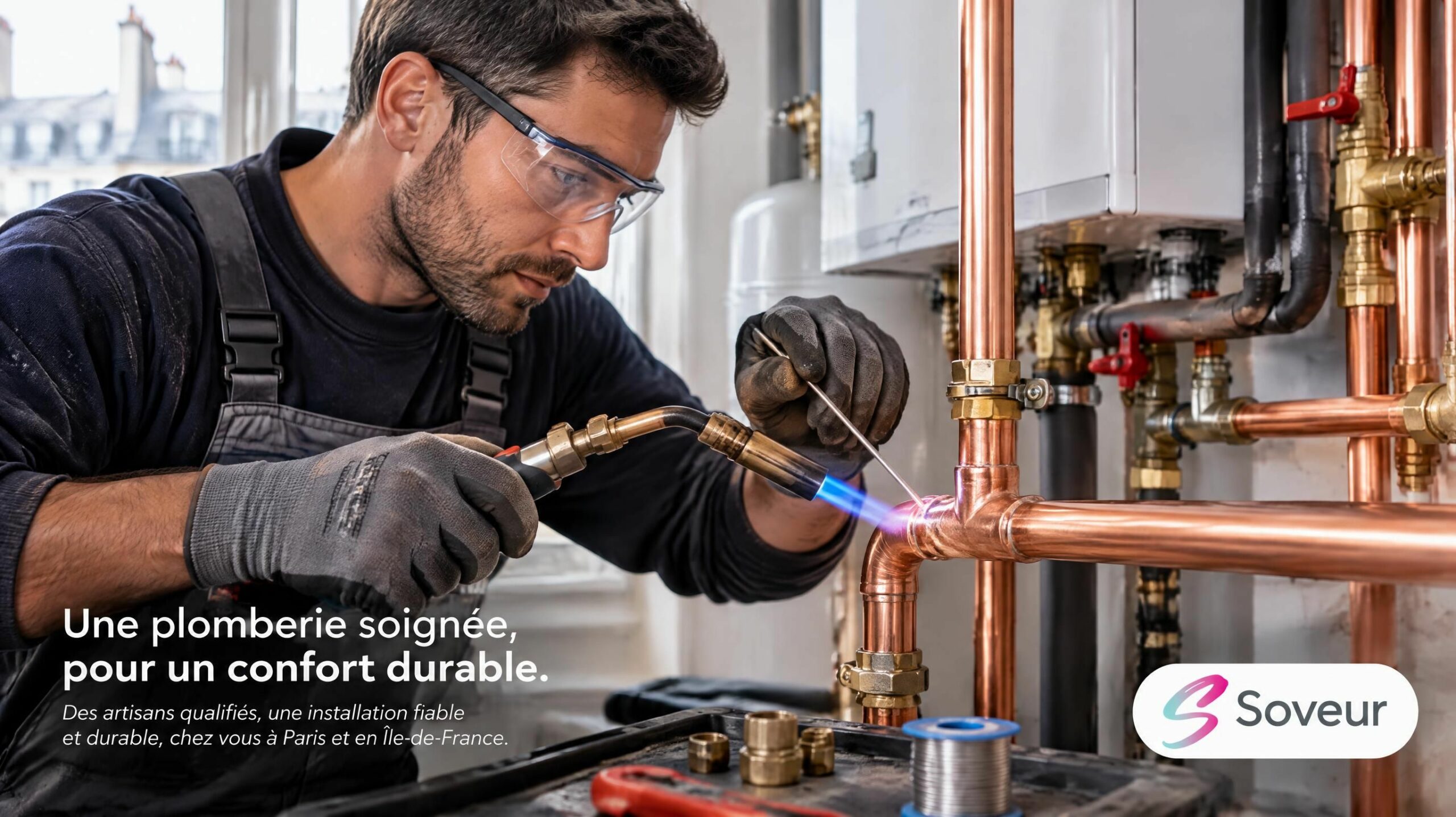 Soudure cuivre de haute précision et robinetterie sanitaire réalisée par Multi-Maitre Soveur